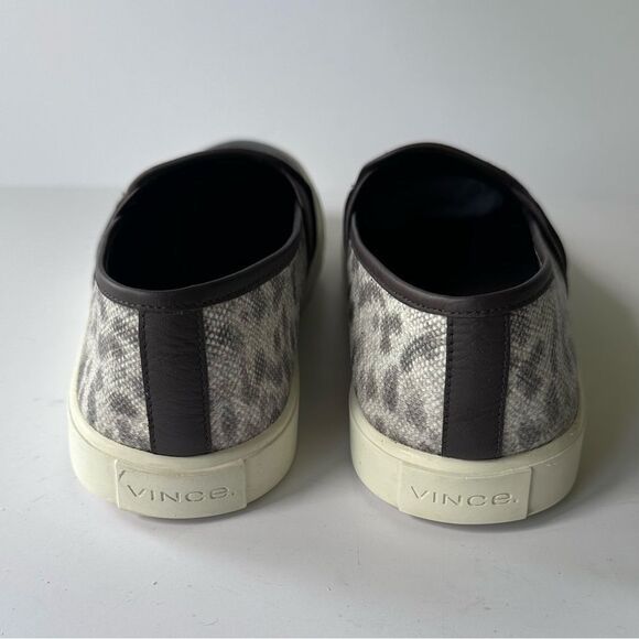 Vince Preston B Slip on Sneaker in Brown / Silver Lizard Embossed Leather Size 7 - Picture 7 of 15